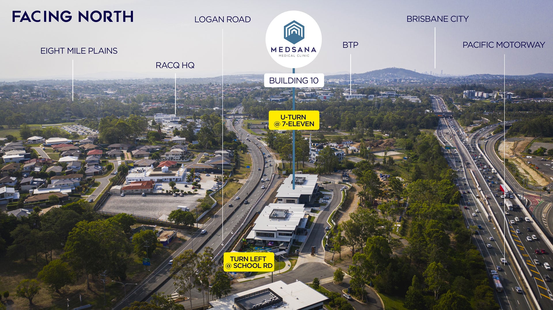 Medsana Medical Clinic - Aerial View - Northbound