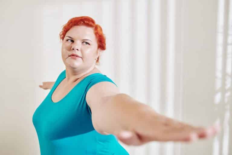 weight loss exercising plus size woman