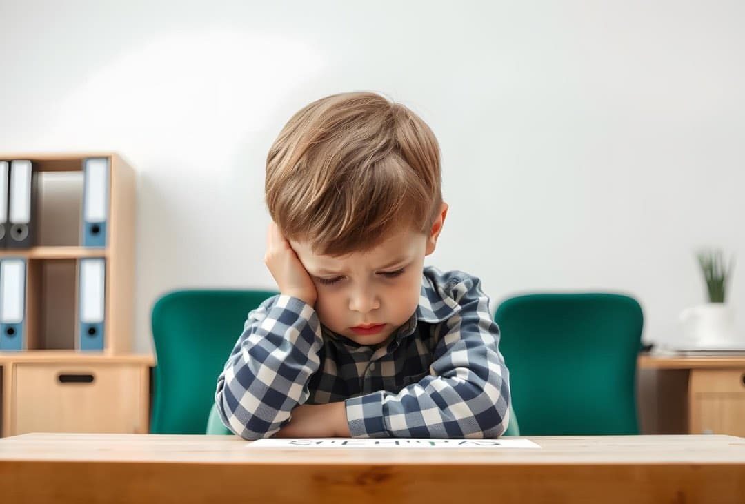 A young boy finding difficult listening to instructions requires speech therapy