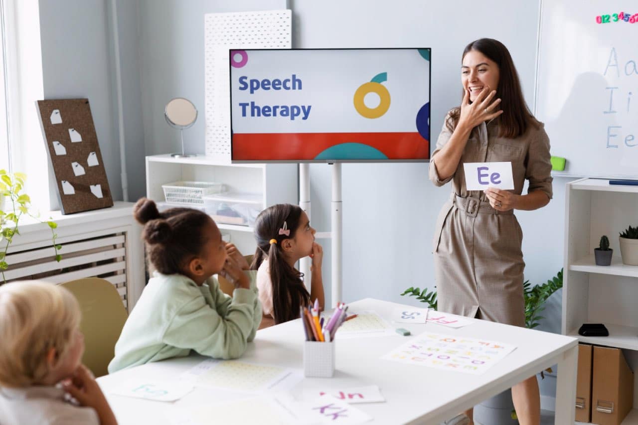 Speech therapy session with the kids